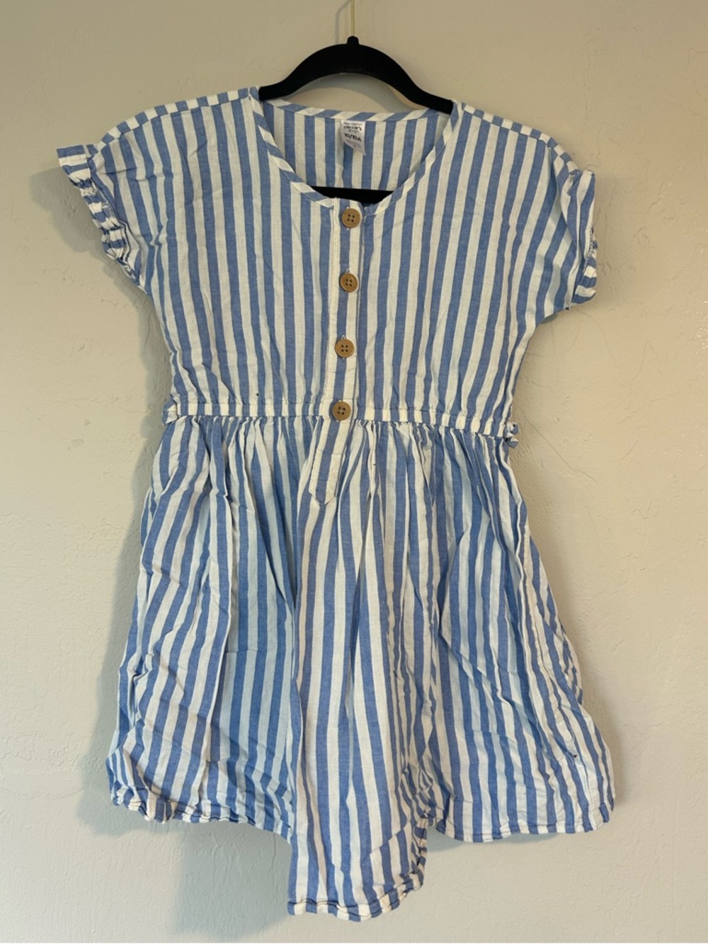 Girls Carter's blue and white striped dress Size 10  (1637)